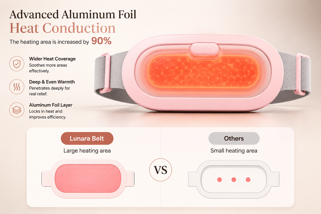 Lunara Relief Belt - conducción de calor por lámina de aluminio